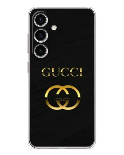 Чехол для Samsung Galaxy S26 с картинкой «Золотой логотип Gucci»