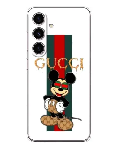 Чехол для Samsung Galaxy S26 с картинкой «Микки Маус Gucci — полосы»