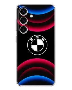 Чехол для Samsung Galaxy S26 с картинкой «Логотип BMW и неоновые дуги»
