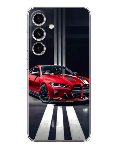 Чехол для Samsung Galaxy S26 с картинкой «Красная BMW на дороге»