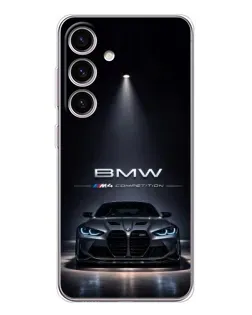 Чехол для Samsung Galaxy S26 с картинкой «BMW сквозь ночной город»
