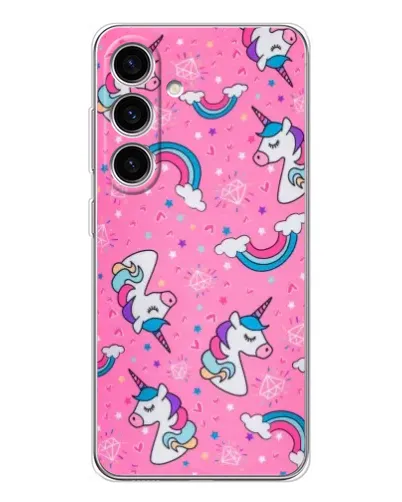 Чехол для Samsung Galaxy S26 с картинкой «Unicorn паттерн розовый» Чехол для Samsung Galaxy S26 с картинкой «Unicorn паттерн розовый»
