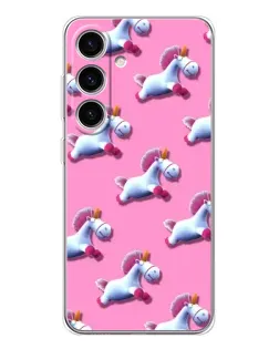 Чехол для Samsung Galaxy S26 с картинкой «Единороги на розовом»