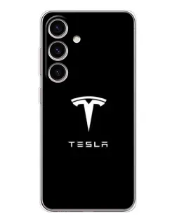 Чехол для Samsung Galaxy S26 с картинкой «Tesla White Logo»