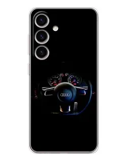 Чехол для Samsung Galaxy S26 с картинкой «Салон Audi — руль»