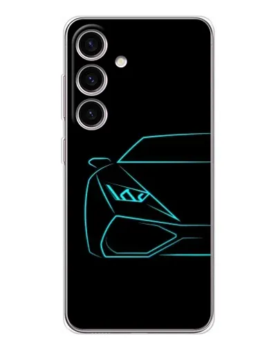 Чехол для Samsung Galaxy S26 с картинкой «Голубой силуэт Lamborghini»