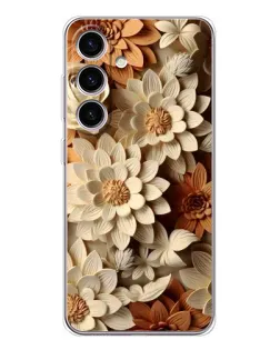 Чехол для Samsung Galaxy S26 с картинкой «Бежевый флористический декор»