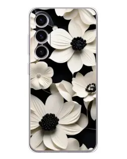 Чехол для Samsung Galaxy S26 с картинкой «Объемные белые цветы»