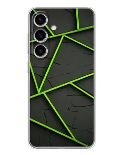 Чехол для Samsung Galaxy S26 с картинкой «Зеленые геометрические линии»