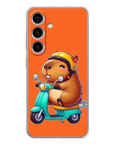 Чехол для Samsung Galaxy S26 с картинкой «Капибара на скутере» Чехол для Samsung Galaxy S26 с картинкой «Капибара на скутере»