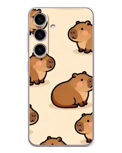 Чехол для Samsung Galaxy S26 с картинкой «Паттерн милых капибар» Чехол для Samsung Galaxy S26 с картинкой «Паттерн милых капибар»