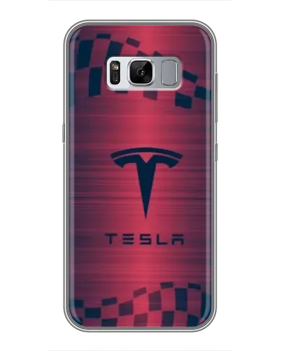 Чехол для Samsung Galaxy S8 Plus (G955) с картинкой «Тесла красный карбон»