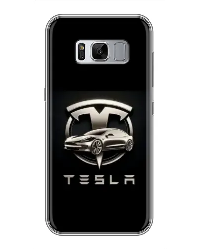 Чехол для Samsung Galaxy S8 Plus (G955) с картинкой «Tesla — серебристое авто»