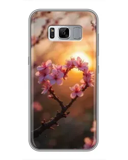 Чехол для Samsung Galaxy S8 Plus (G955) с картинкой «Розовый цвет сердце на фоне заката» Чехол для Samsung Galaxy S8 Plus (G955) с картинкой «Розовый цвет сердце на фоне заката»