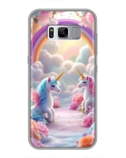 Чехол для Samsung Galaxy S8 (G950) с картинкой «Радуга и единороги»