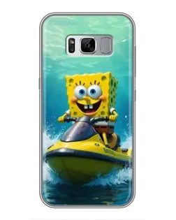 Чехол для Samsung Galaxy S8 (G950) с картинкой «Спанч Боб на гидроцикле»