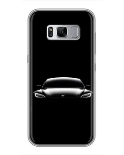 Чехол для Samsung Galaxy S8 (G950) с картинкой «Фары Tesla Night»