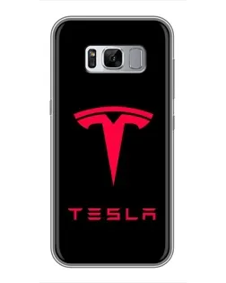 Чехол для Samsung Galaxy S8 (G950) с картинкой «Tesla Red Logo»