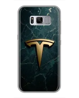 Чехол для Samsung Galaxy S8 (G950) с картинкой «Мраморная Tesla Gold»