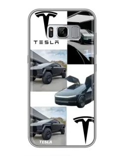 Чехол для Samsung Galaxy S8 (G950) с картинкой «Коллаж Cybertruck Tesla»