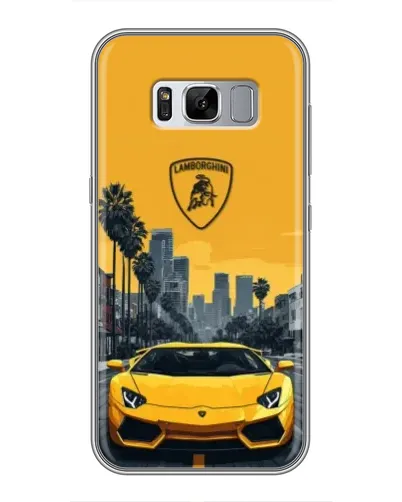 Чехол для Samsung Galaxy S8 (G950) с картинкой «Желтый Lamborghini город»