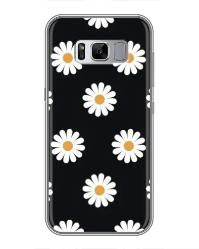 Чехол для Samsung Galaxy S8 (G950) с картинкой «Ромашки на черном»