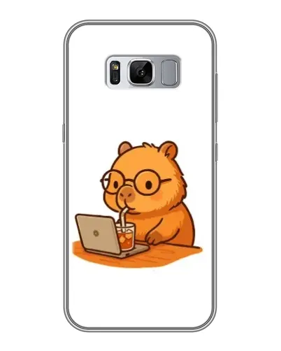 Чехол для Samsung Galaxy S8 (G950) с картинкой «Капибара с ноутбуком» Чехол для Samsung Galaxy S8 (G950) с картинкой «Капибара с ноутбуком»
