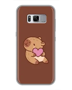 Чехол для Samsung Galaxy S8 (G950) с картинкой «Капибара с сердцем»