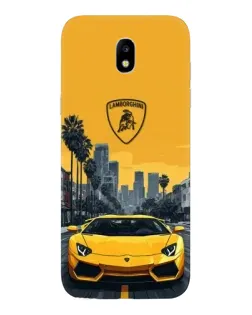 Чехол для Samsung Galaxy J5 2017 (J530F EU) с картинкой «Желтый Lamborghini город»