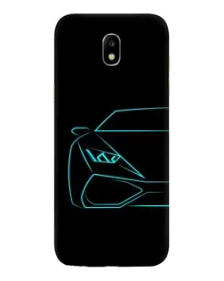 Чехол для Samsung Galaxy J5 2017 (J530F EU) с картинкой «Голубой силуэт Lamborghini»