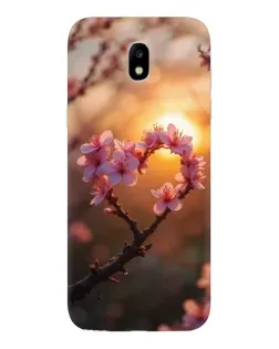 Чехол для Samsung Galaxy J5 2017 (J530F EU) с картинкой «Розовый цвет сердце на фоне заката»