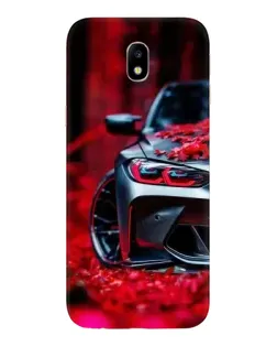 Чехол для Samsung Galaxy J7 2017 (J730F EU) с картинкой «Спортивная BMW и цветы»