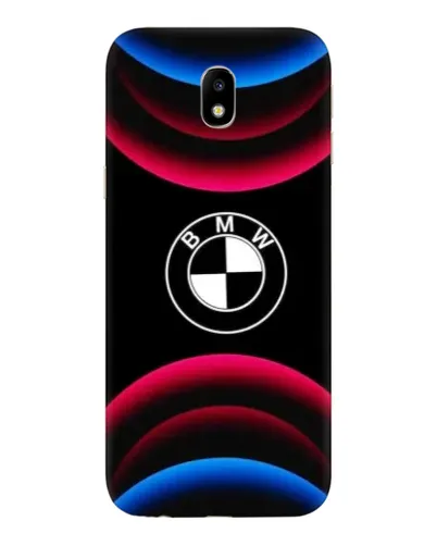 Чехол для Samsung Galaxy J7 2017 (J730F EU) с картинкой «Логотип BMW и неоновые дуги»