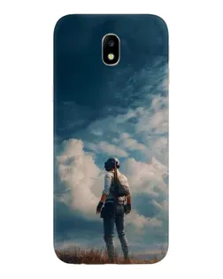 Чехол для Samsung Galaxy J7 2017 (J730F EU) с картинкой «Герой PUBG на скале»