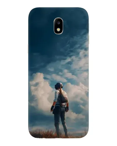 Чехол для Samsung Galaxy J7 2017 (J730F EU) с картинкой «Герой PUBG на скале»