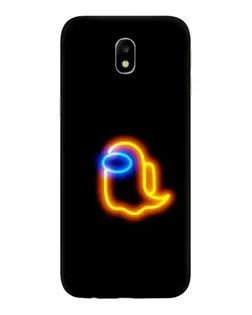 Чехол для Samsung Galaxy J7 2017 (J730F EU) с картинкой «Among Us неоновое сияние»