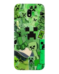 Чехол для Samsung Galaxy J7 2017 (J730F EU) с картинкой «Криперы Minecraft»