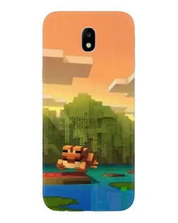 Чехол для Samsung Galaxy J7 2017 (J730F EU) с картинкой «Майнкрафт закат солнца»