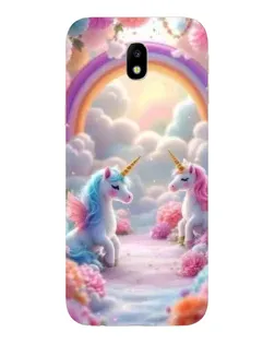 Чехол для Samsung Galaxy J7 2017 (J730F EU) с картинкой «Радуга и единороги»