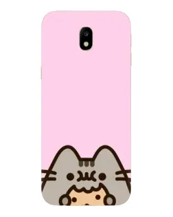 Чехол для Samsung Galaxy J7 2017 (J730F EU) с картинкой «Pusheen и печенье»