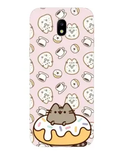 Чехол для Samsung Galaxy J7 2017 (J730F EU) с картинкой «Пушин на пончике»