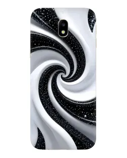Чехол для Samsung Galaxy J7 2017 (J730F EU) с картинкой «Черно-белая спираль»