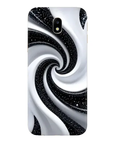 Чехол для Samsung Galaxy J7 2017 (J730F EU) с картинкой «Черно-белая спираль»