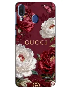 Чехол для Samsung Galaxy M20 (M205) с картинкой «Gucci — бордовые розы»
