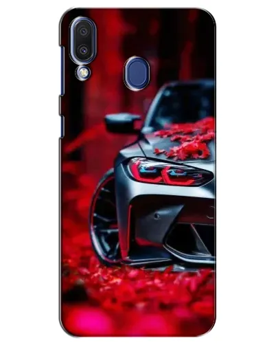 Чехол для Samsung Galaxy M20 (M205) с картинкой «Спортивная BMW и цветы»
