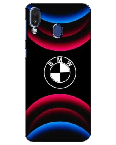 Чехол для Samsung Galaxy M20 (M205) с картинкой «Логотип BMW и неоновые дуги»