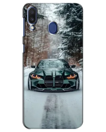 Чехол для Samsung Galaxy M20 (M205) с картинкой «BMW в зимнем лесу»