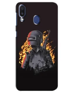 Чехол для Samsung Galaxy M20 (M205) с картинкой «PUBG — огненный силуэт» Чехол для Samsung Galaxy M20 (M205) с картинкой «PUBG — огненный силуэт»