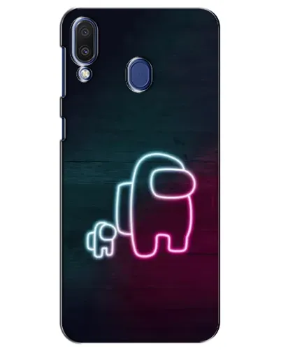 Чехол для Samsung Galaxy M20 (M205) с картинкой «Among Us неон-арт»
