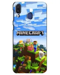 Чохол для Samsung Galaxy M20 (M205) з картинкою «Minecraft класичний світ»